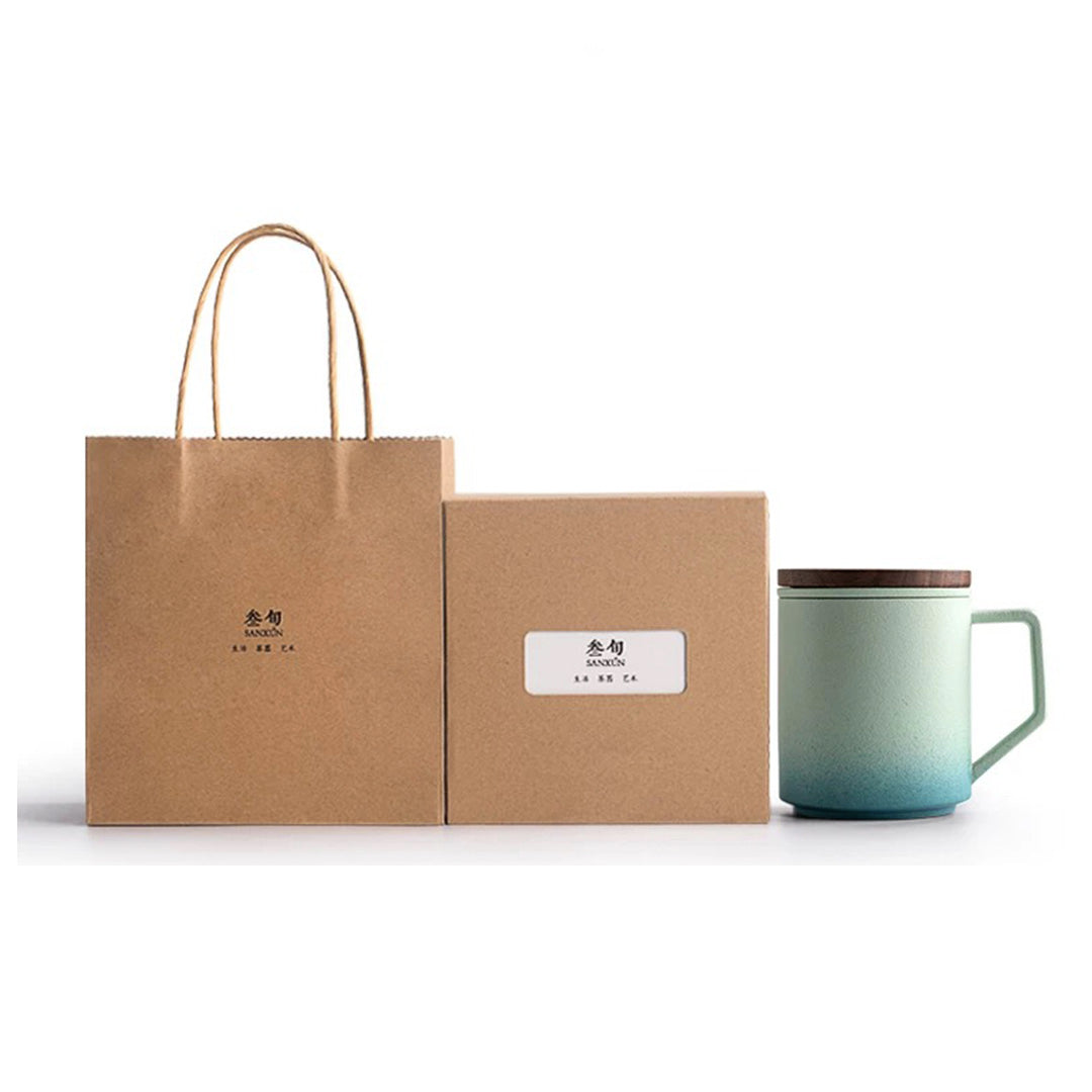 Emotion - Ceramic tea mug with infuser and lid