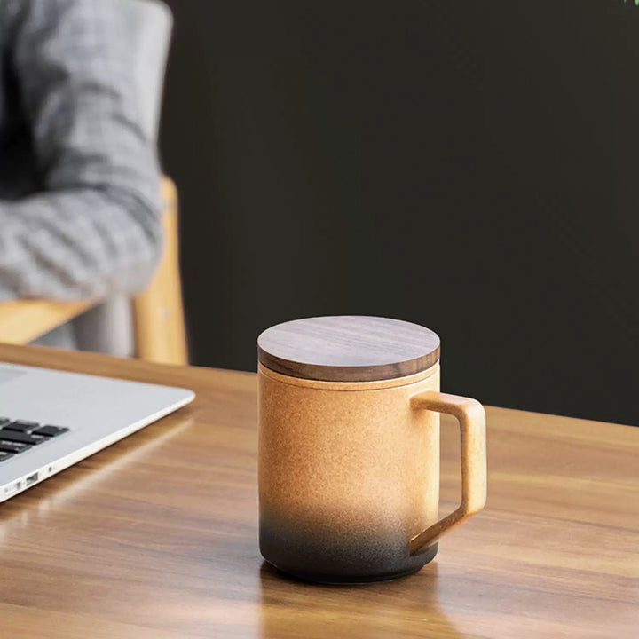 Emotion - Ceramic tea mug with infuser and lid