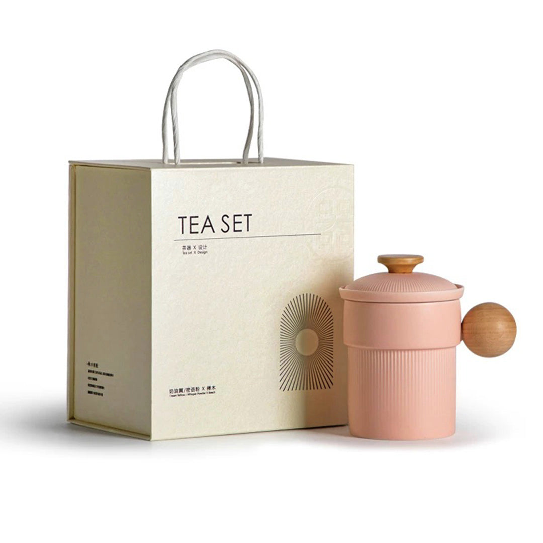 birthday gift idea for sister - pink tea mug with infuser