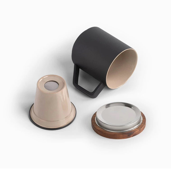 Emotion - Ceramic tea mug with infuser and lid