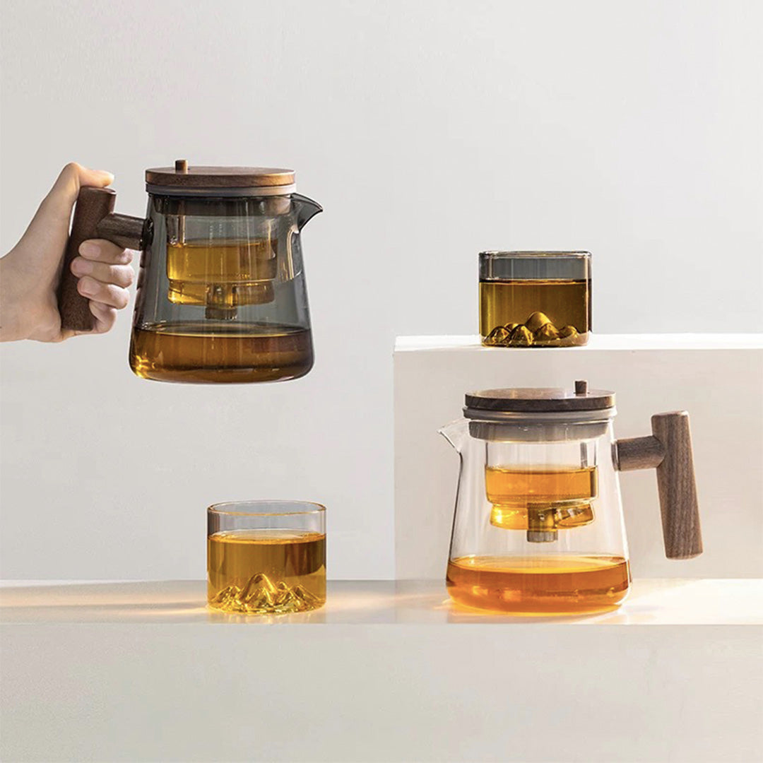 Multi-options Boho 23.7oz semi automatic glass teapot | tea gift set - Teaware Space