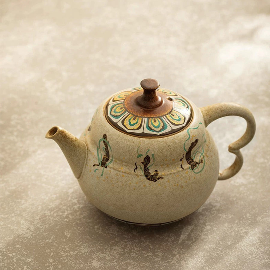 Mogao Grottoes - Vintage teapot with cups set