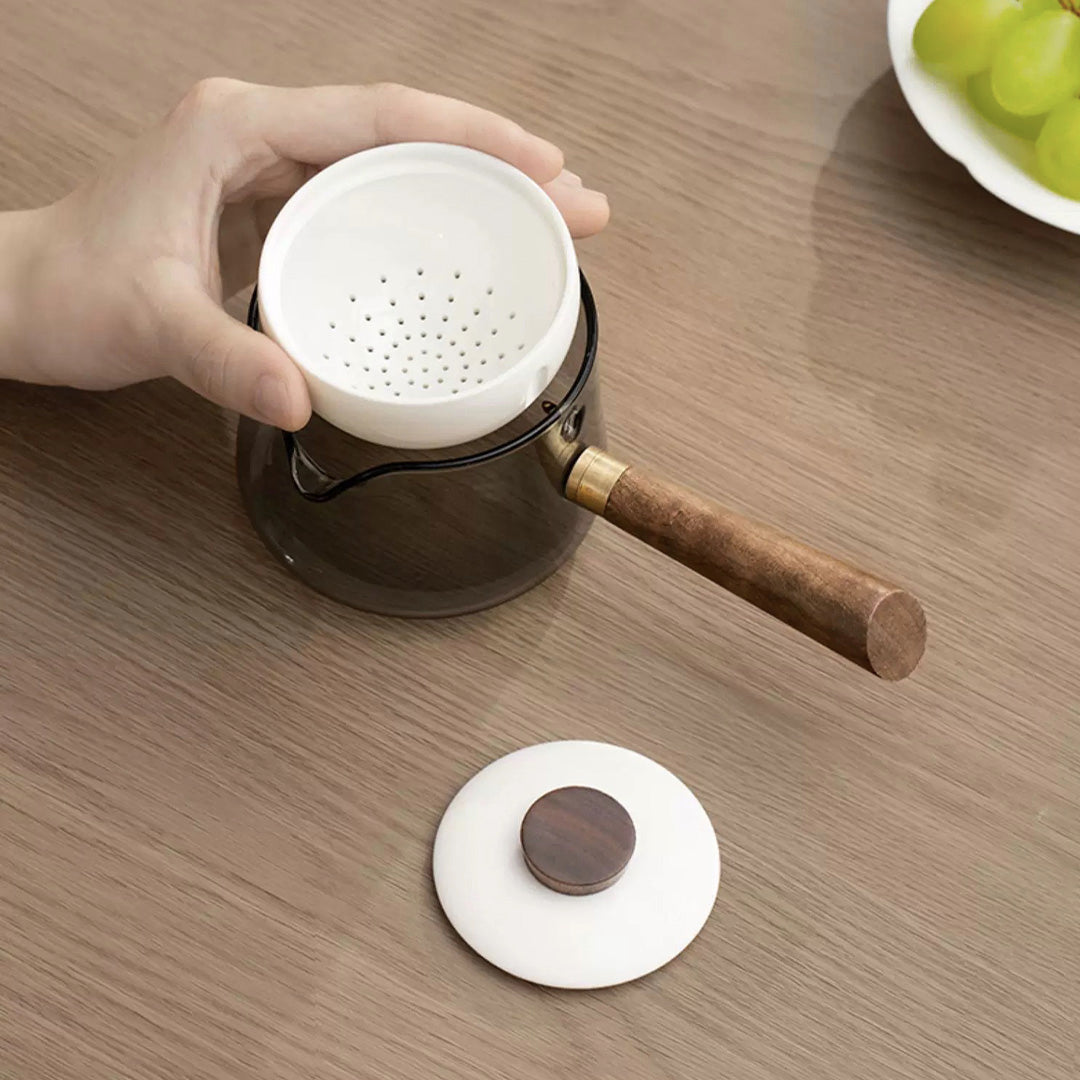 Passion - Unique Minimal Glass tea pot with rotated infuser  | Wedding gift