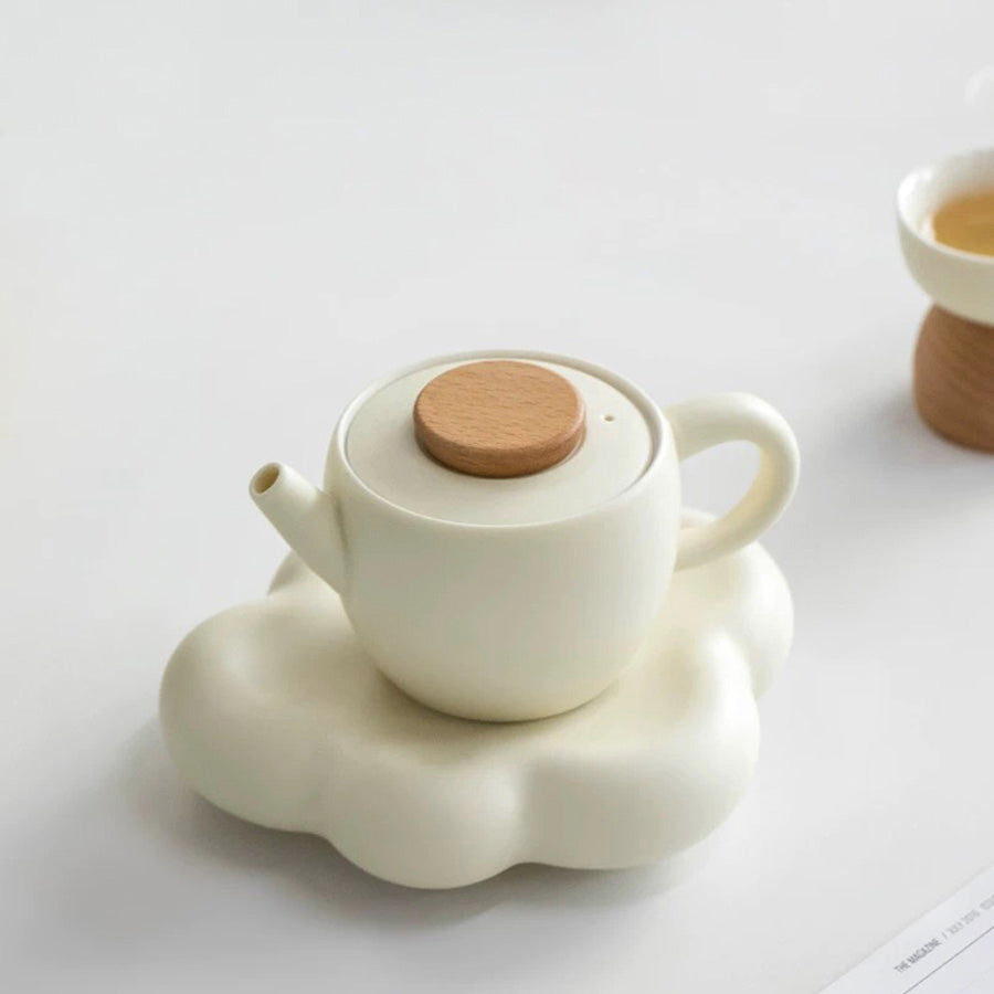 Head in cloud - Boho cream teapot