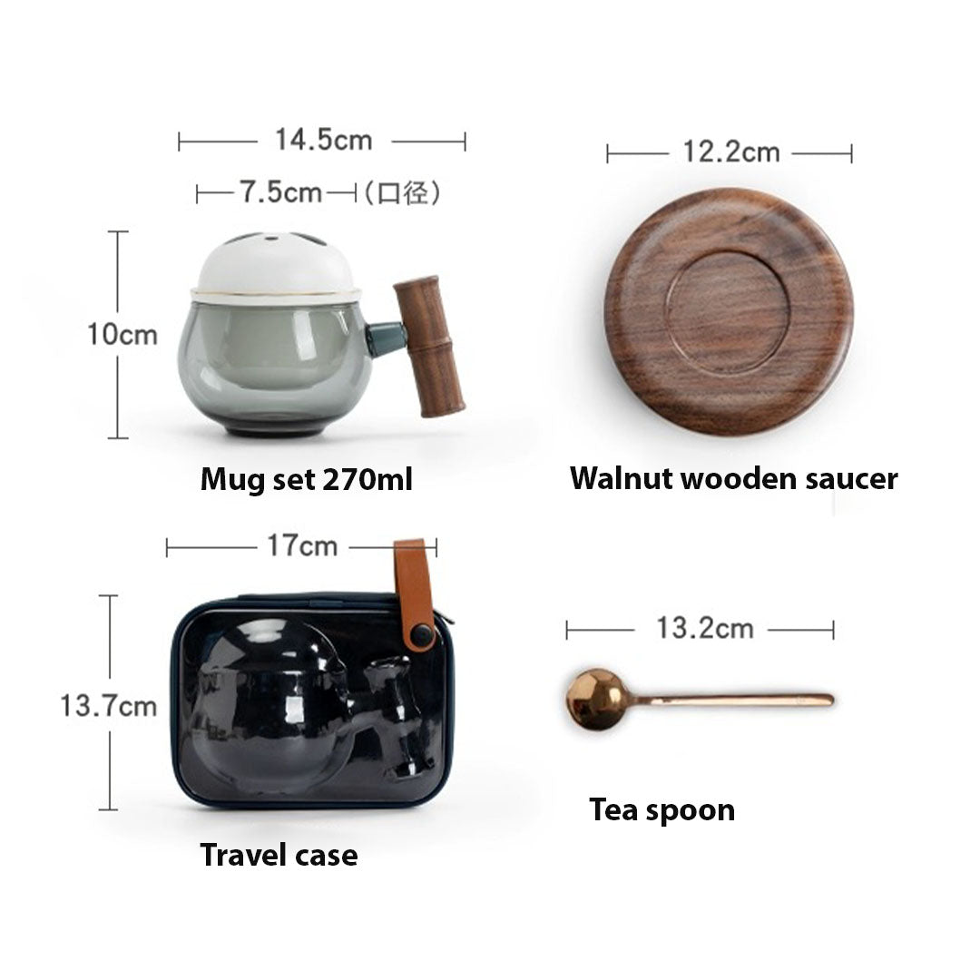 Personalized Panda mug | glass tea cup with infuser | Gift for panda lovers - Teaware Space