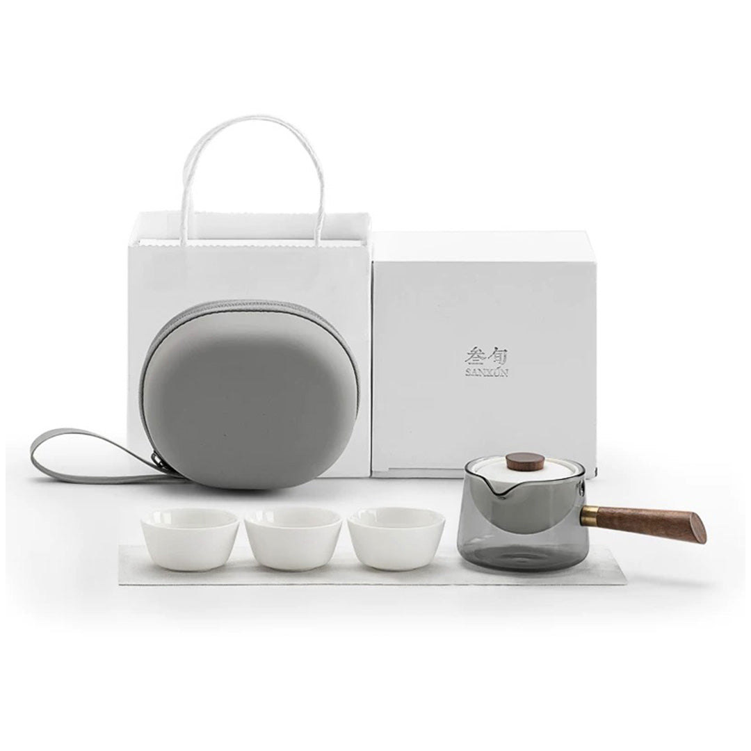 boho tea kettle with cups