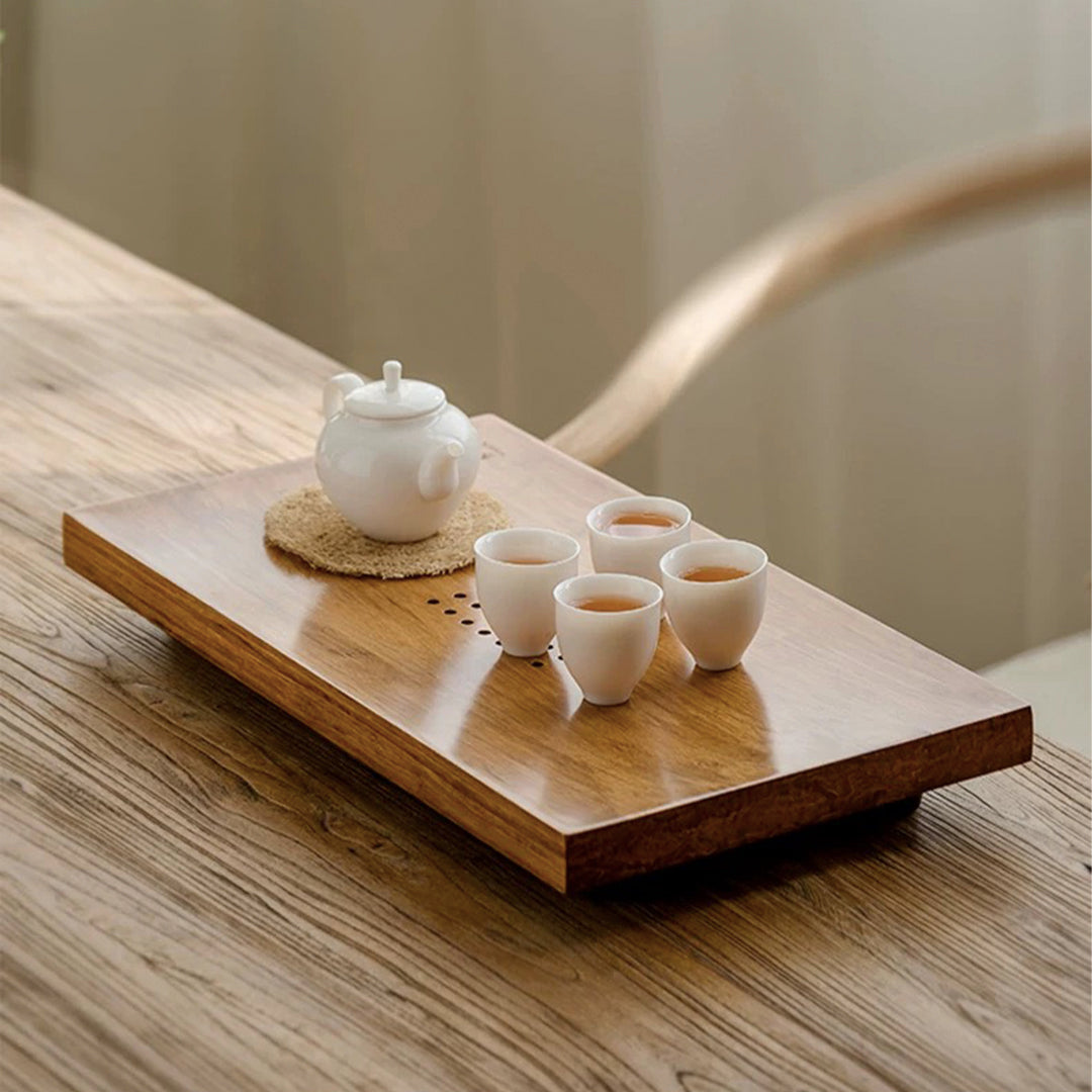 Empty - Natural Bamboo  tea tray with drainage - Teaware Space
