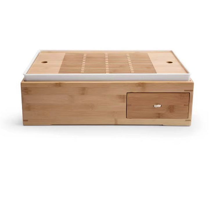 Multi-function Bamboo Tea tray with drawer storage | Housewarming gift ideas - Teaware Space