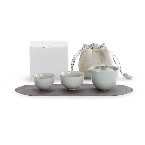 Portable travel tea set with case | tea set for one | personalized gift