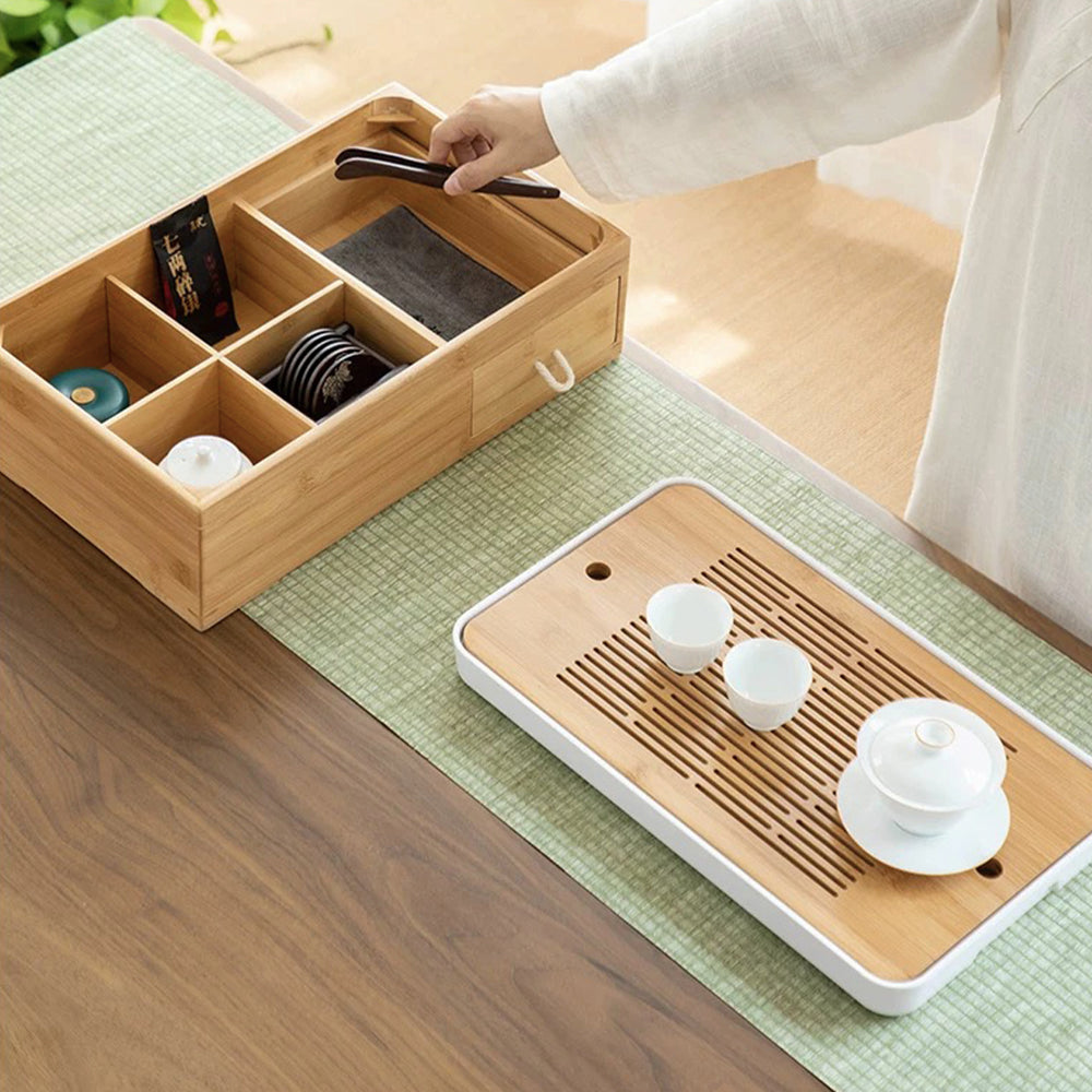 Treasure Box - Bamboo Tea tray with drawer - Teaware Space