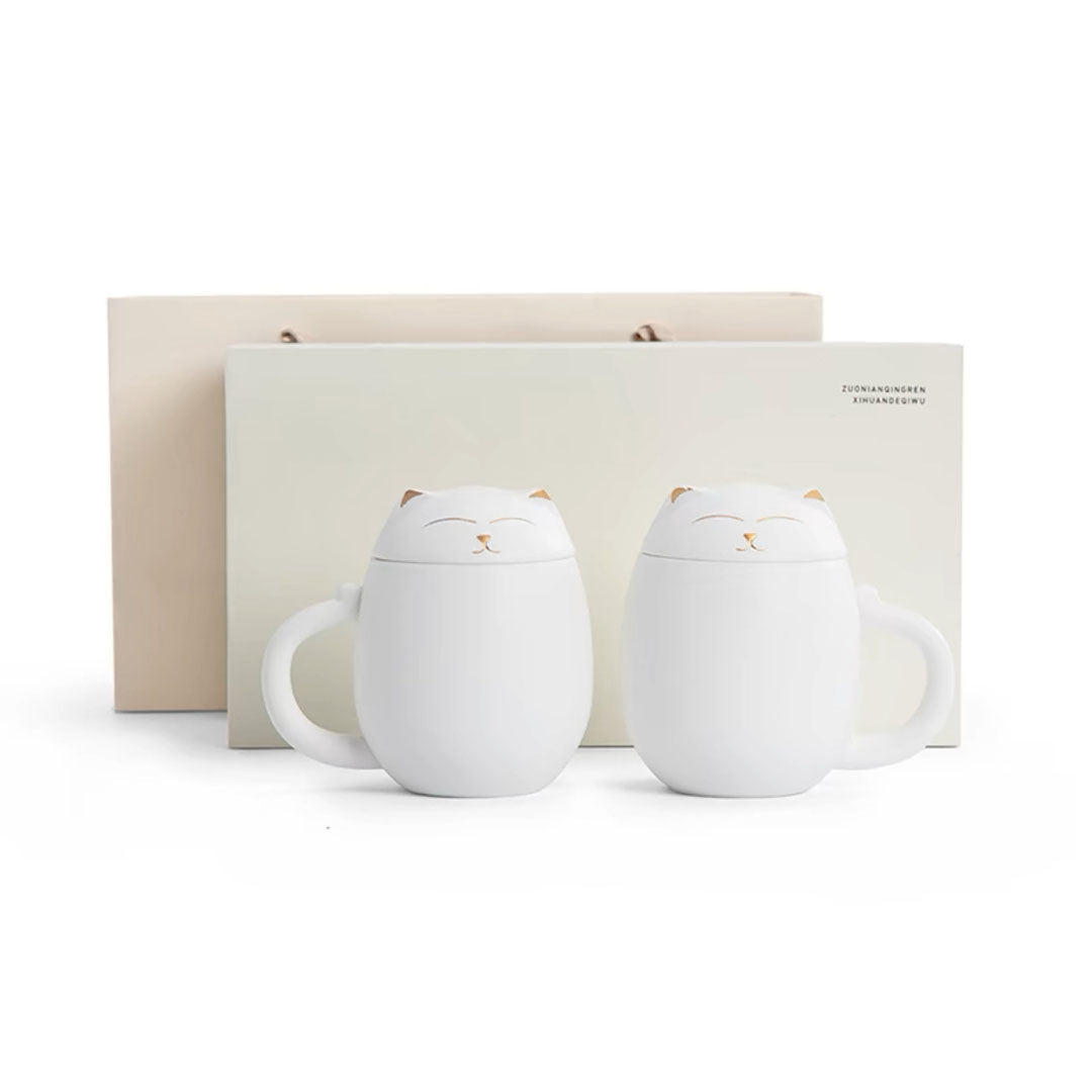 Multi-option Personalized Cute Cat Tea Cup with Filter for Steeping Loose Leaf | mug with lid | Gift for cat lovers - Teaware Space