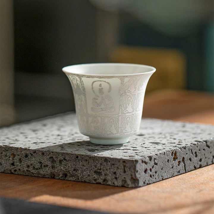 Thousand Buddhas - Silver glaze Sancai Gaiwan tea set