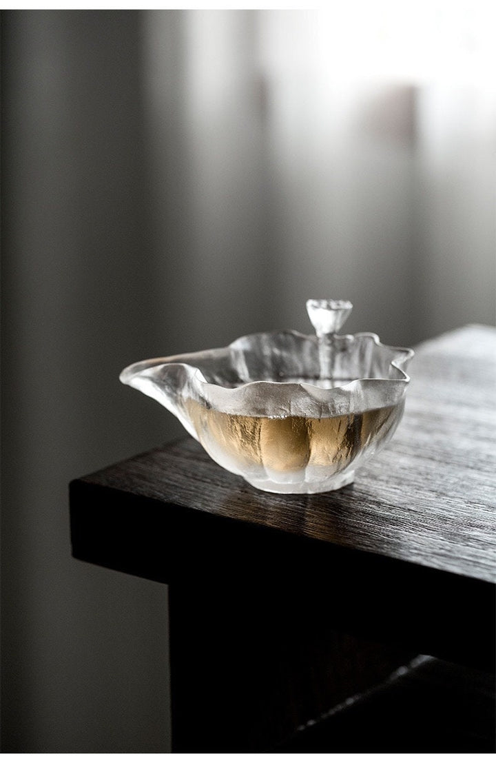 Handmade luxury vintage fair tea cup Frozen Burning glaze Ice lotus leaf Dispenser | tea drinker gift | kungfu accessories | unique design - Teaware Space