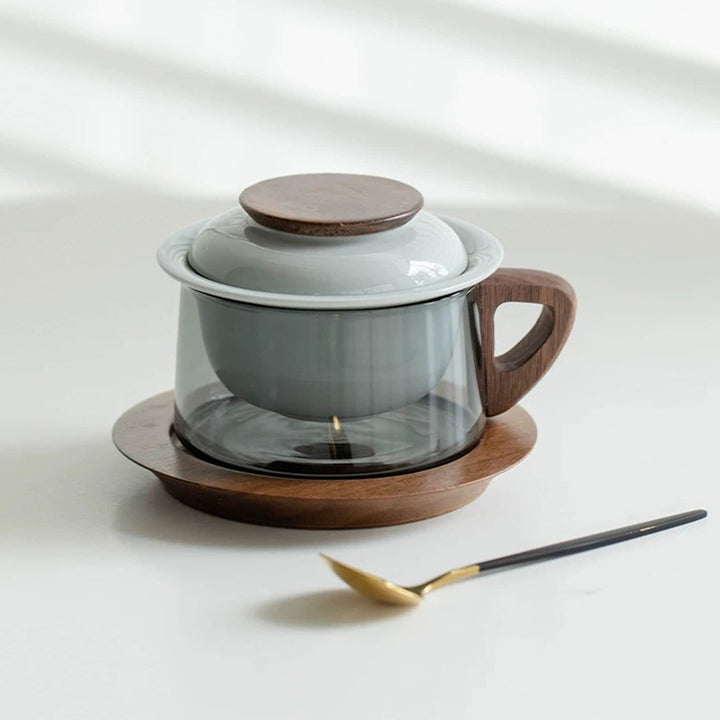 Unique 6.8oz Glass tea/latte mug set - Teaware Space