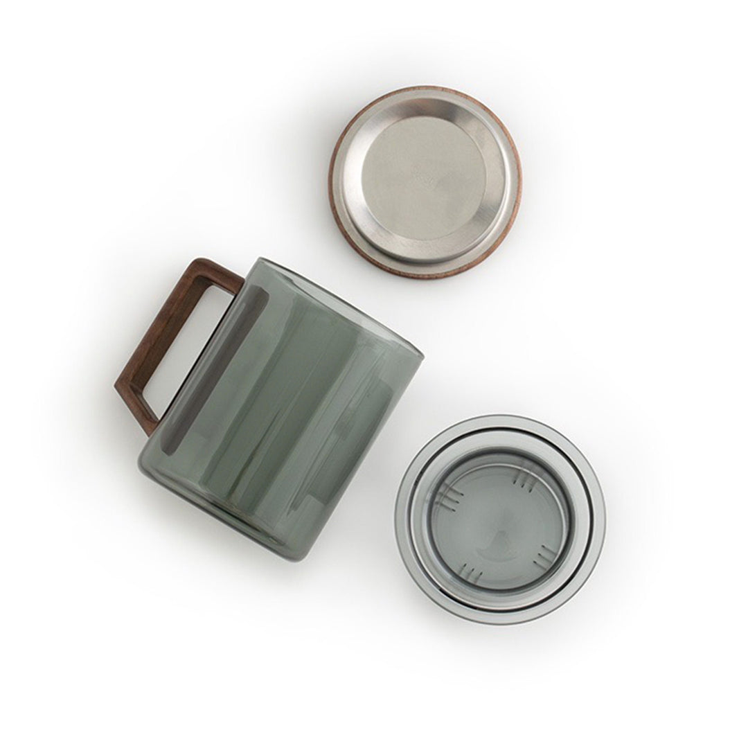 Glass Tea Mug with infuser and saucer - Teaware Space