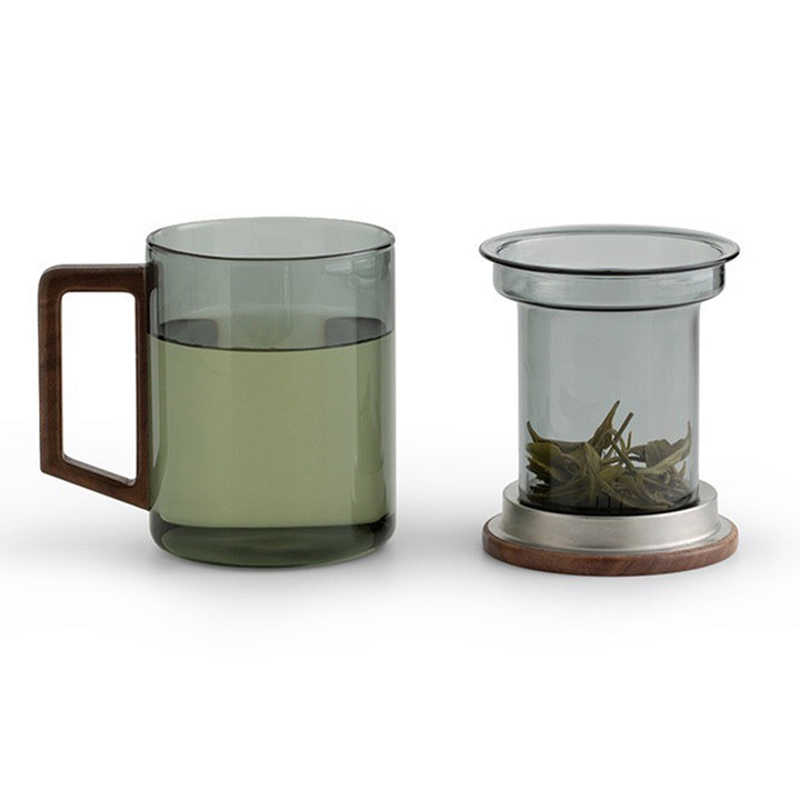 Glass Tea Mug with infuser and saucer - Teaware Space