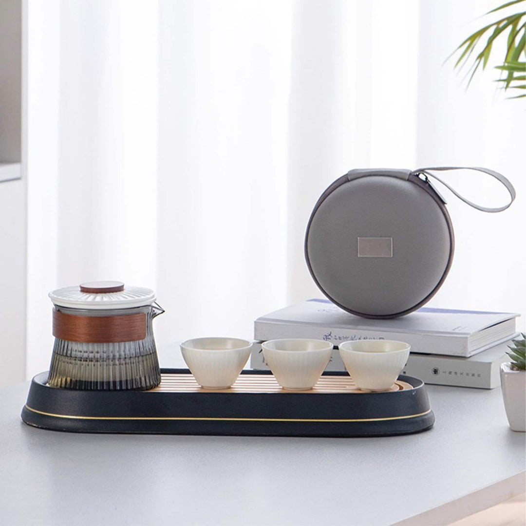 Personalized travel tea set with tray | Gift for couple - Teaware Space
