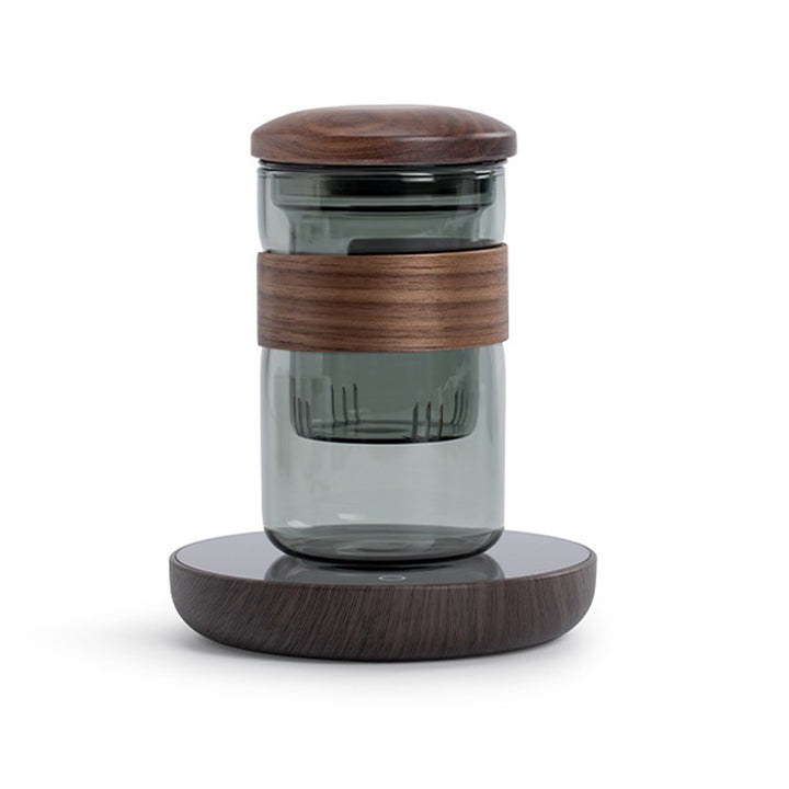 Personalized Unique Tea cup with Lid and infuser | Glass latte mug - Teaware Space