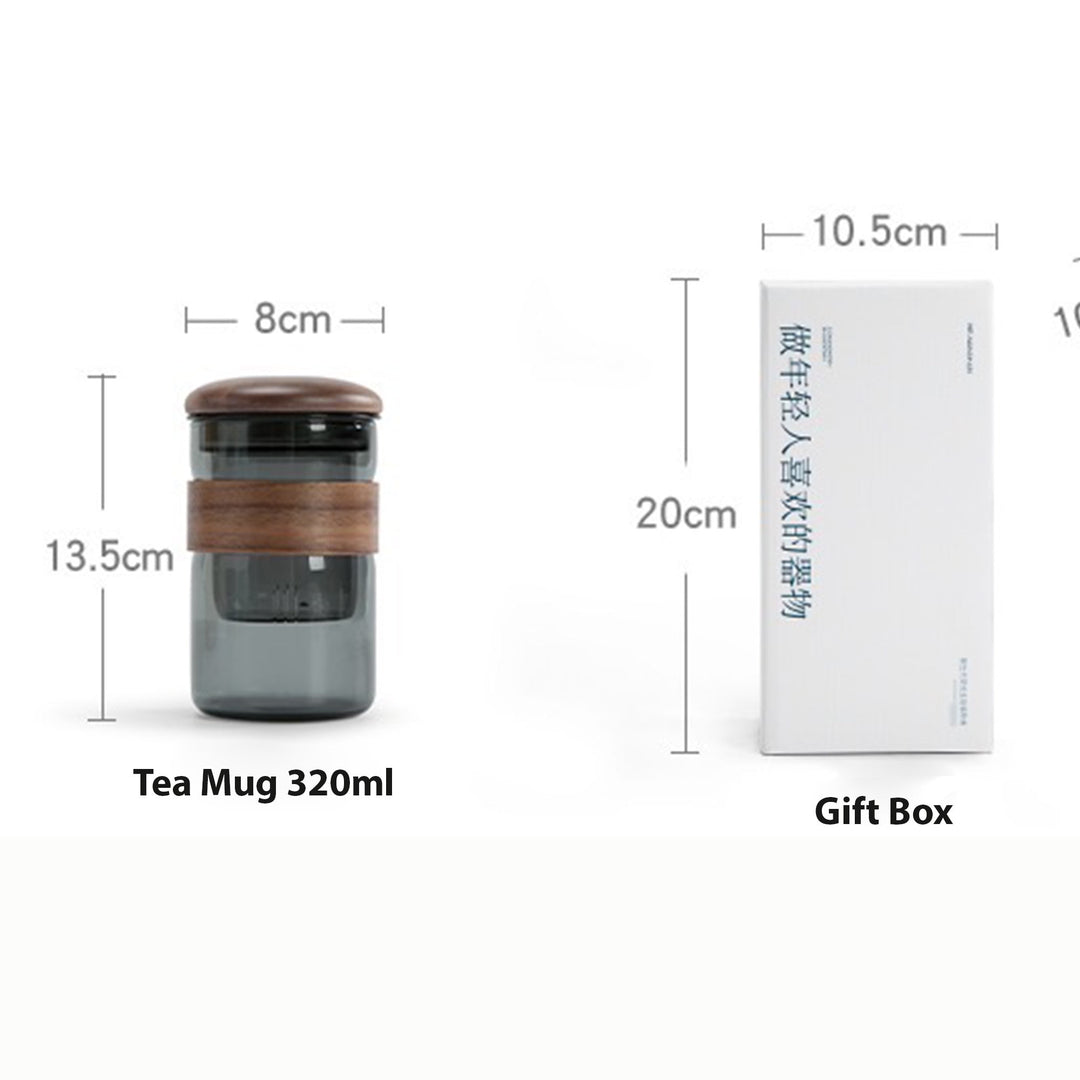 Personalized Unique Tea cup with Lid and infuser | Glass latte mug - Teaware Space