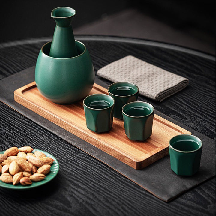 Vintage Japanese sake set with warmer  | Dining decor - Teaware Space