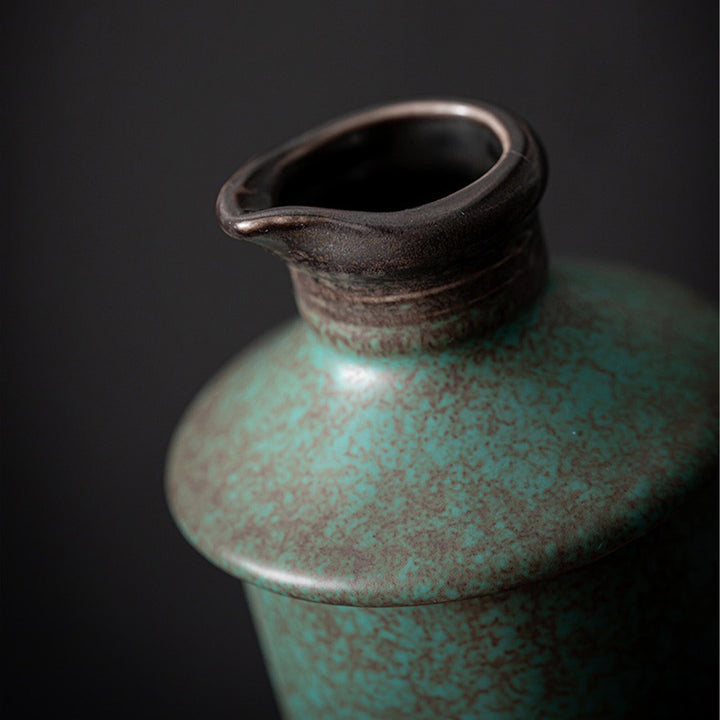 Idées cadeaux de Noël | Ensemble de saké japonais en marbre vintage 3 pièces avec réchaud | cadeau pour lui | décoration de salle à manger bohème
