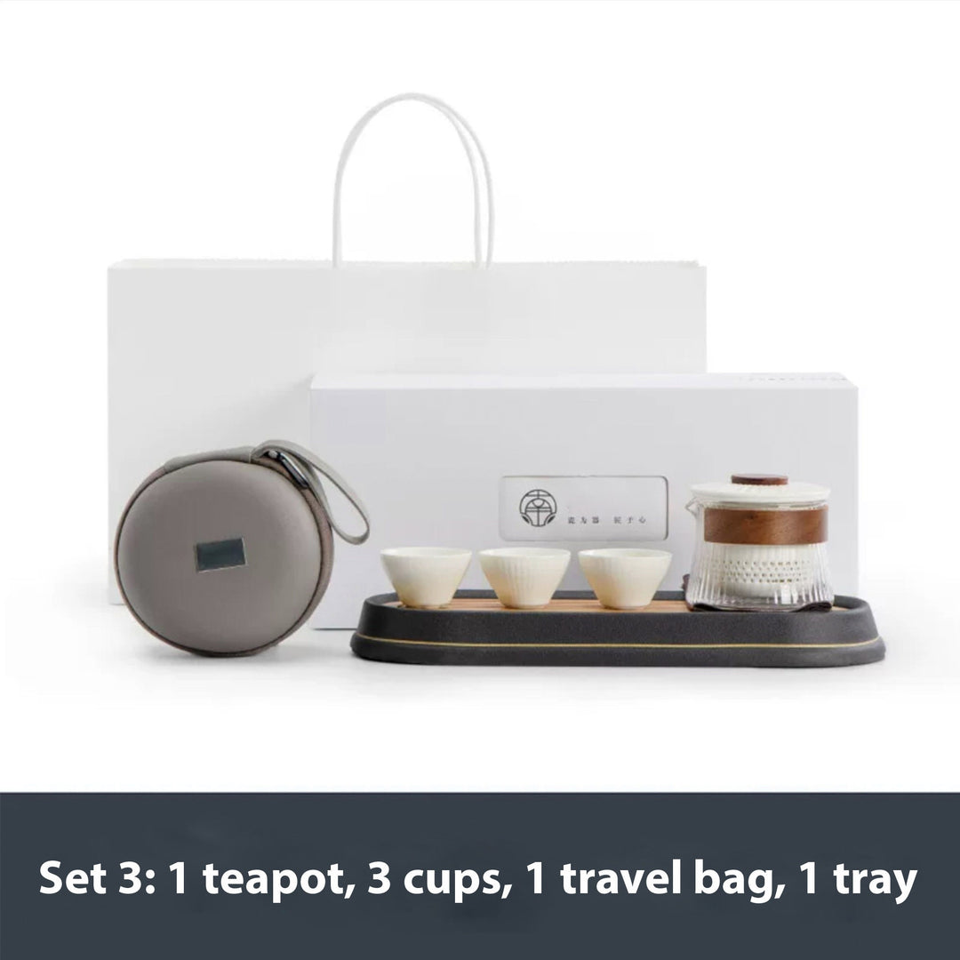 Personalized travel tea set with tray | Gift for couple - Teaware Space