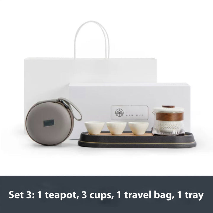 Personalized travel tea set with tray | Gift for couple - Teaware Space