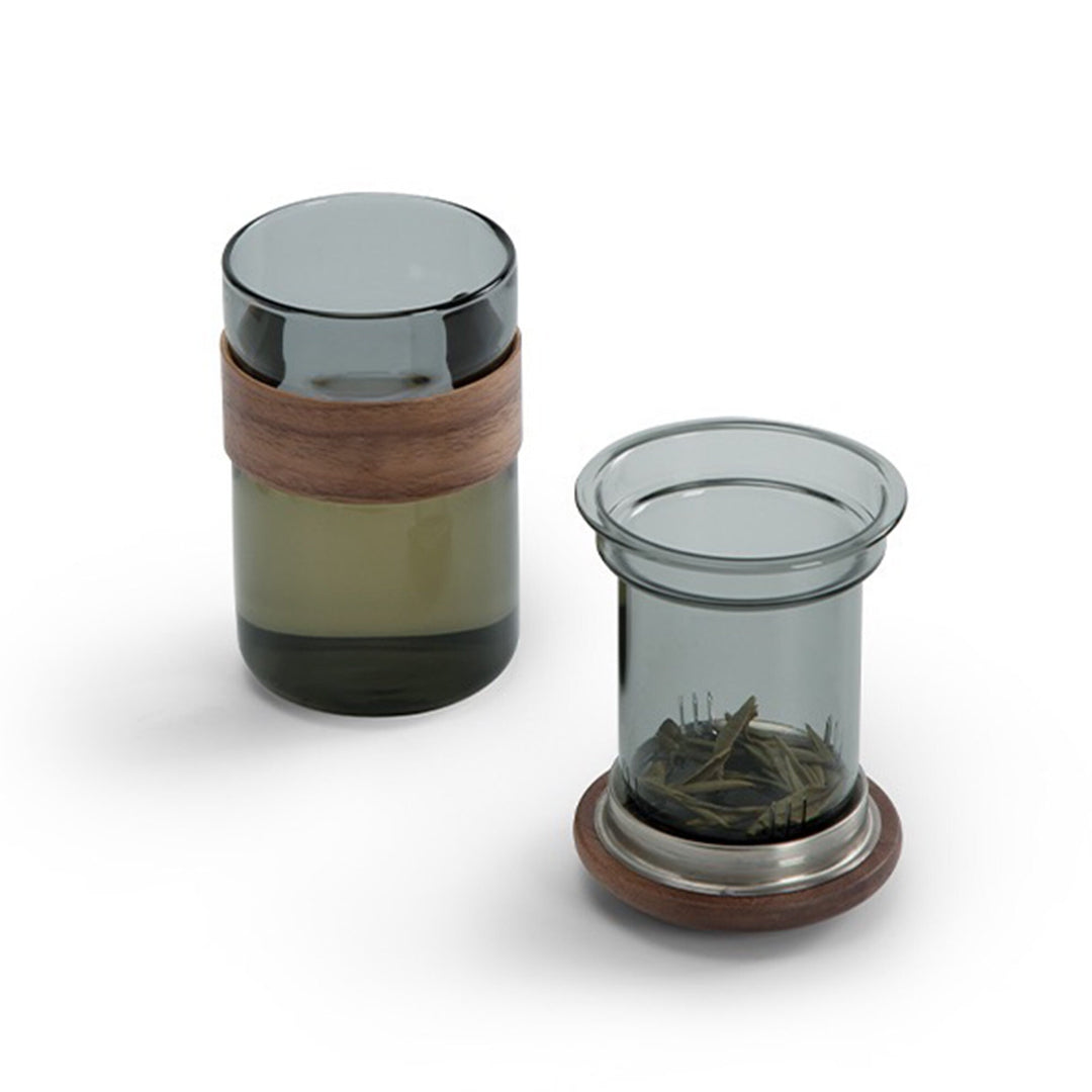 Personalized Unique Tea cup with Lid and infuser | Glass latte mug - Teaware Space