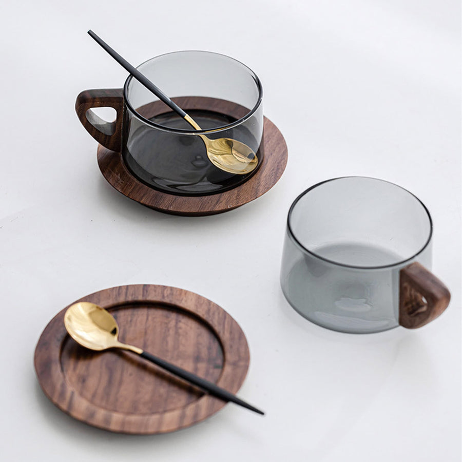 Custom family coffee mug with saucer set | Personalized name mug - Teaware Space
