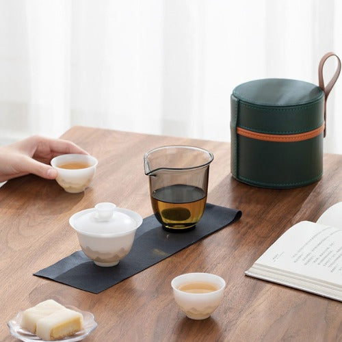 travel tea set with carrying case