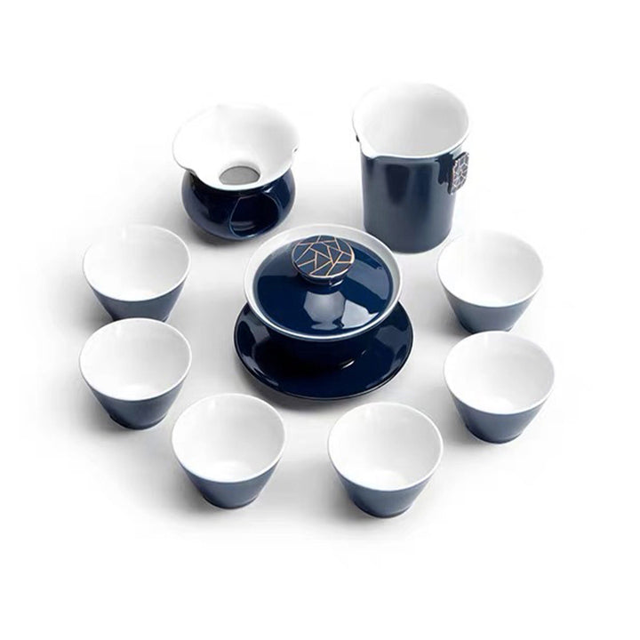 Blue Gaiwan tea set | Wedding/Anniversary/Engagement Gift - Teaware Space