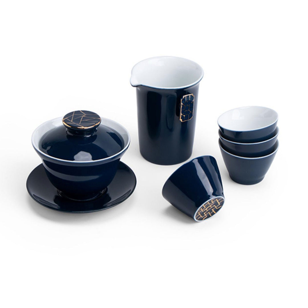 Blue Gaiwan tea set | Wedding/Anniversary/Engagement Gift - Teaware Space