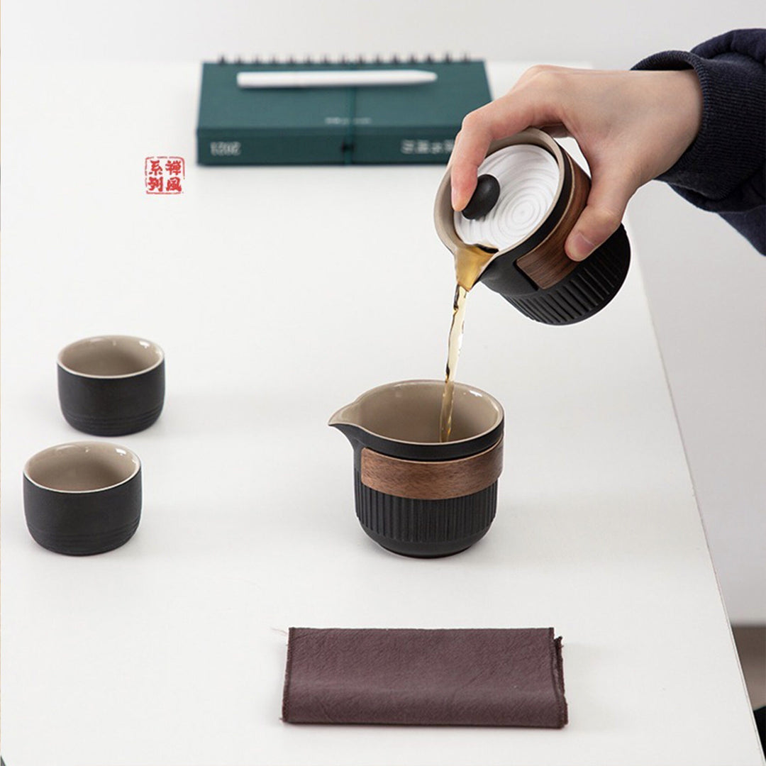 Japanese rock garden - 10 pcs tea set with tray