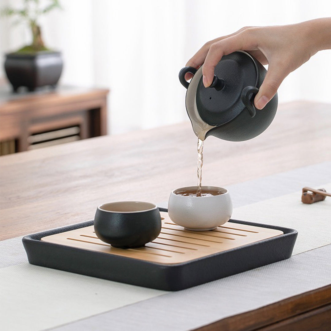 Hand-crafted travel tea set for two - Teaware Space