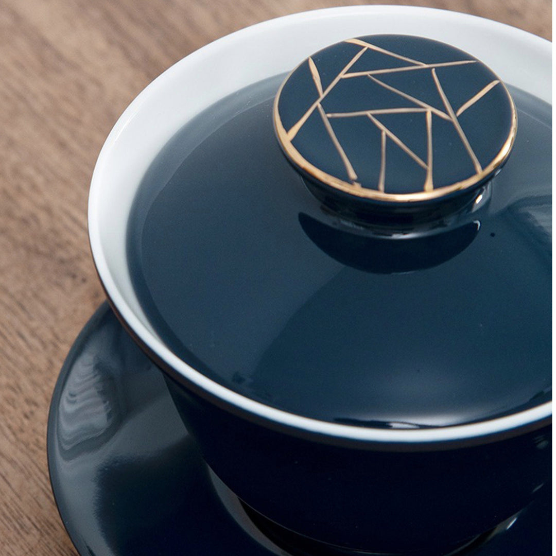 Blue Gaiwan tea set | Wedding/Anniversary/Engagement Gift - Teaware Space
