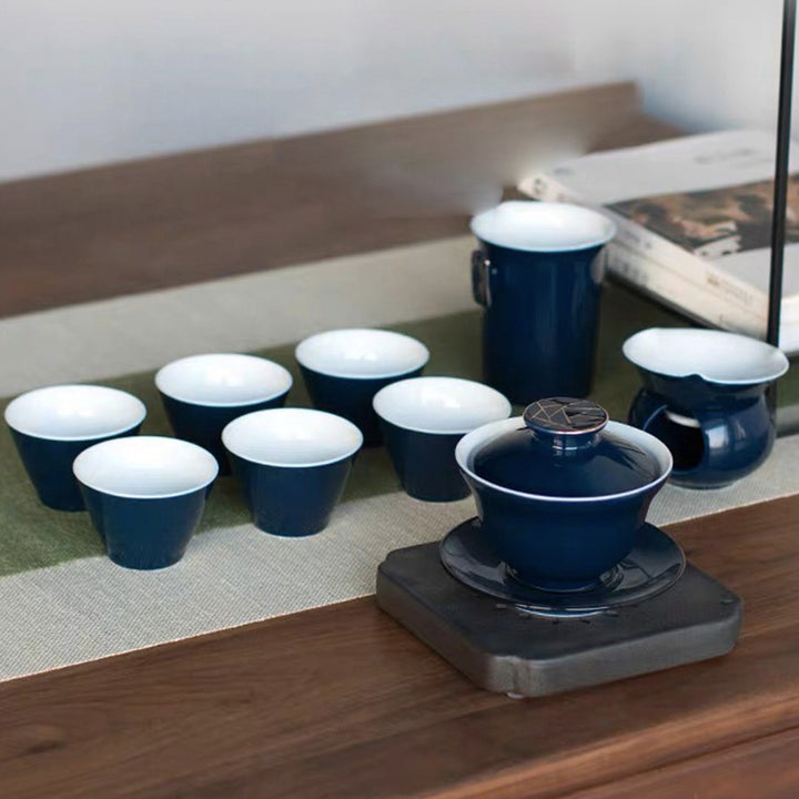 Blue Gaiwan tea set | Wedding/Anniversary/Engagement Gift - Teaware Space