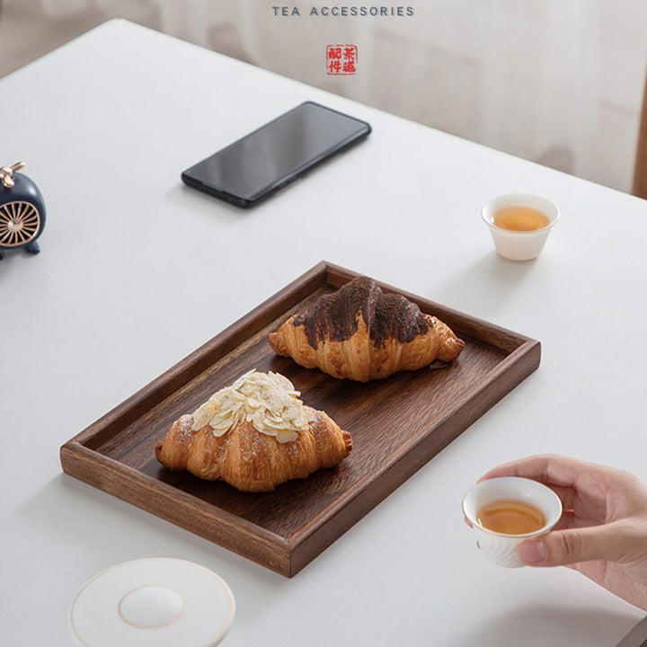 3 sizes - Vintage Walnut wooden tea tray - Teaware Space