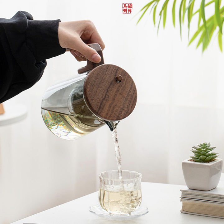 Semi automatic glass Teapot  | Flower/tea/coffee pitcher | Birthday gift - Teaware Space