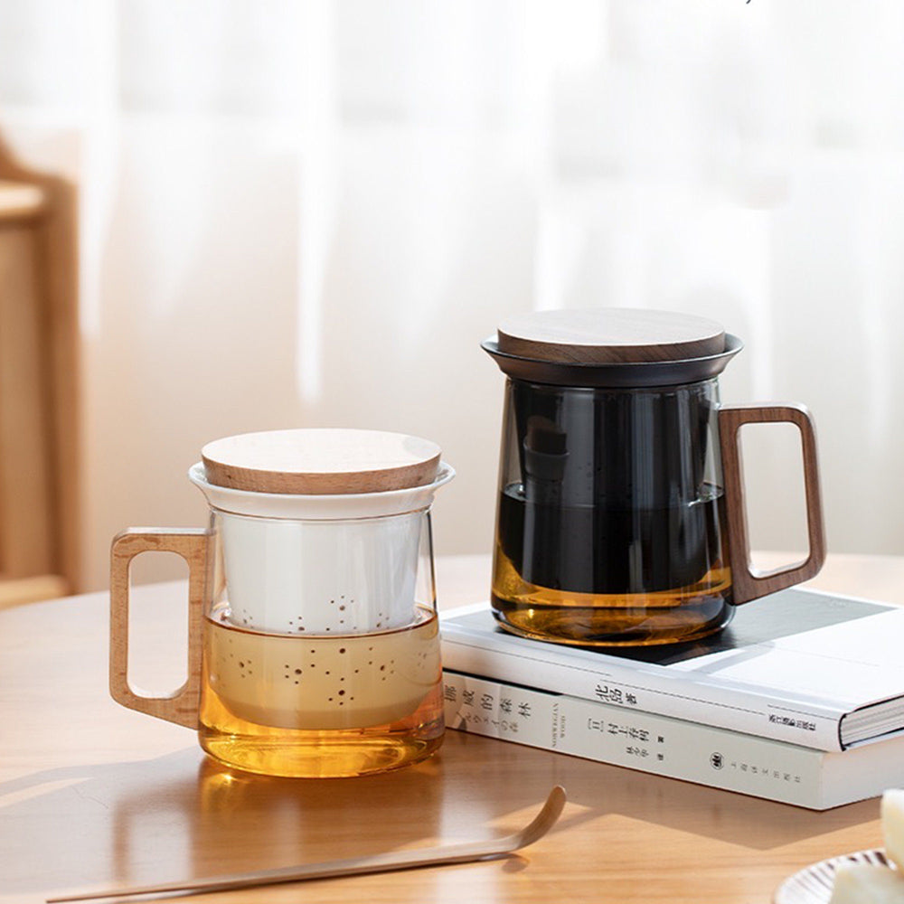 Glass Tea/coffee Mug with infuser | Hand-crafted cup - Teaware Space