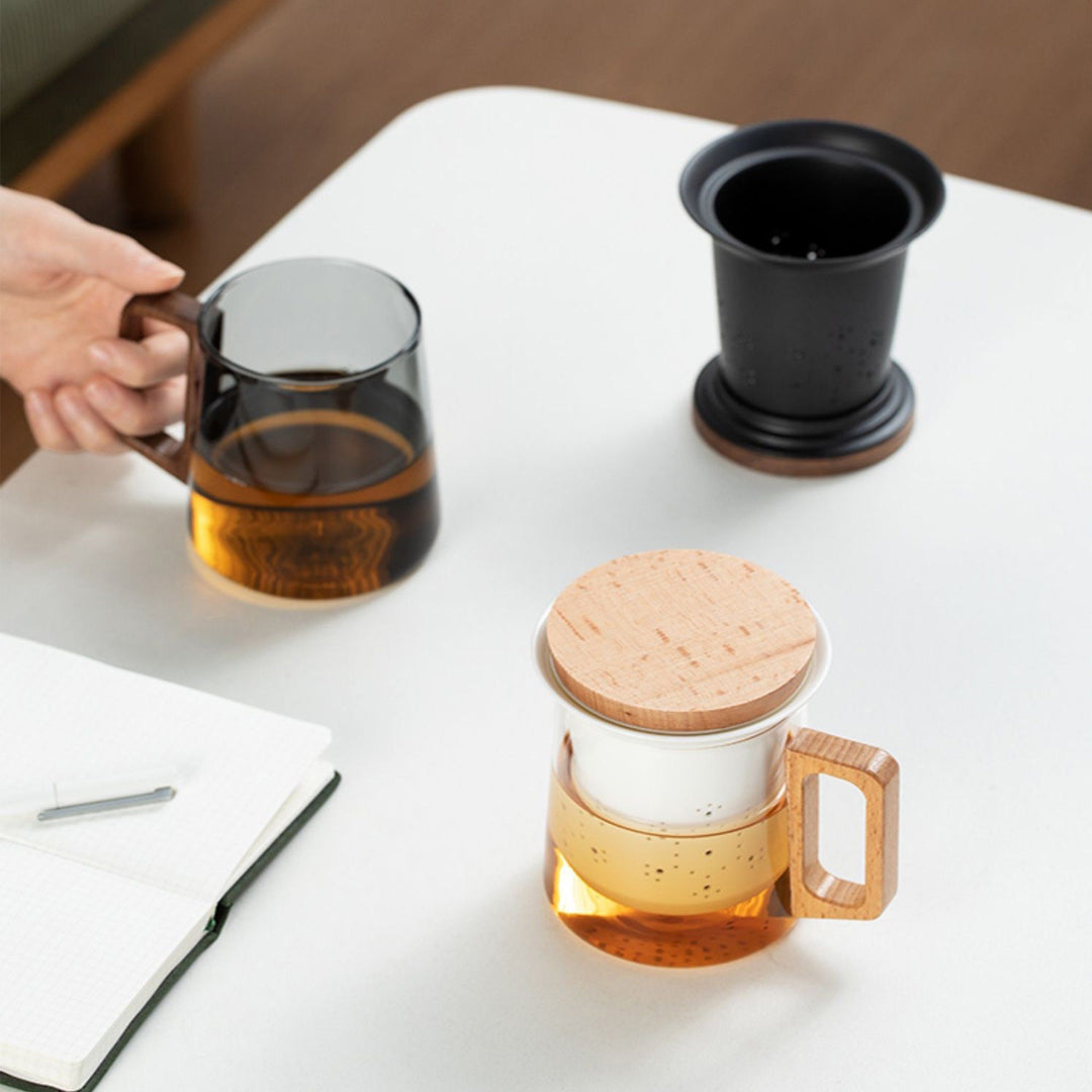Glass Tea/coffee Mug with infuser | Hand-crafted cup - Teaware Space