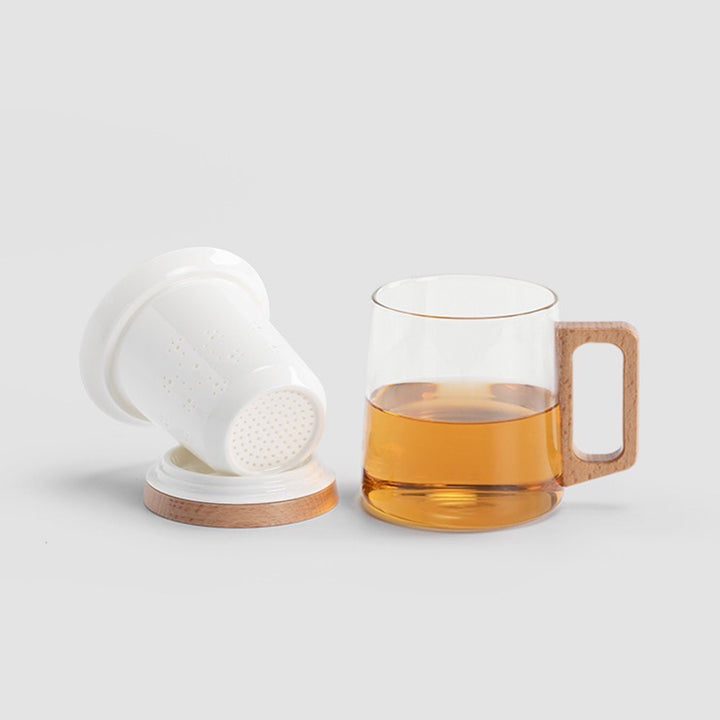 Glass Tea/coffee Mug with infuser | Hand-crafted cup - Teaware Space