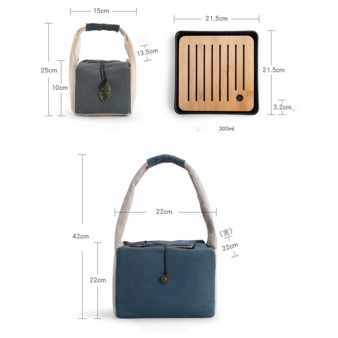 Hand-crafted travel tea set for two - Teaware Space