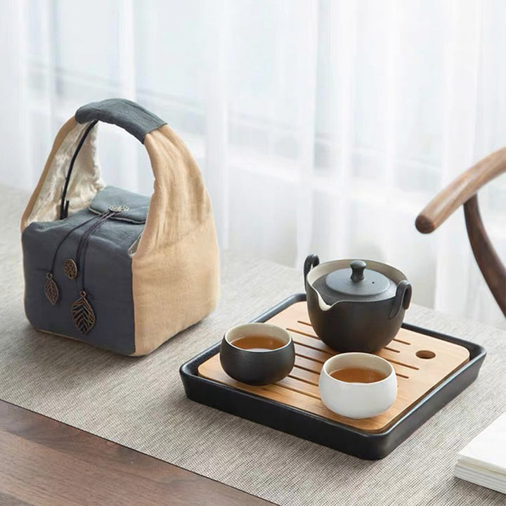 Hand-crafted travel tea set for two - Teaware Space