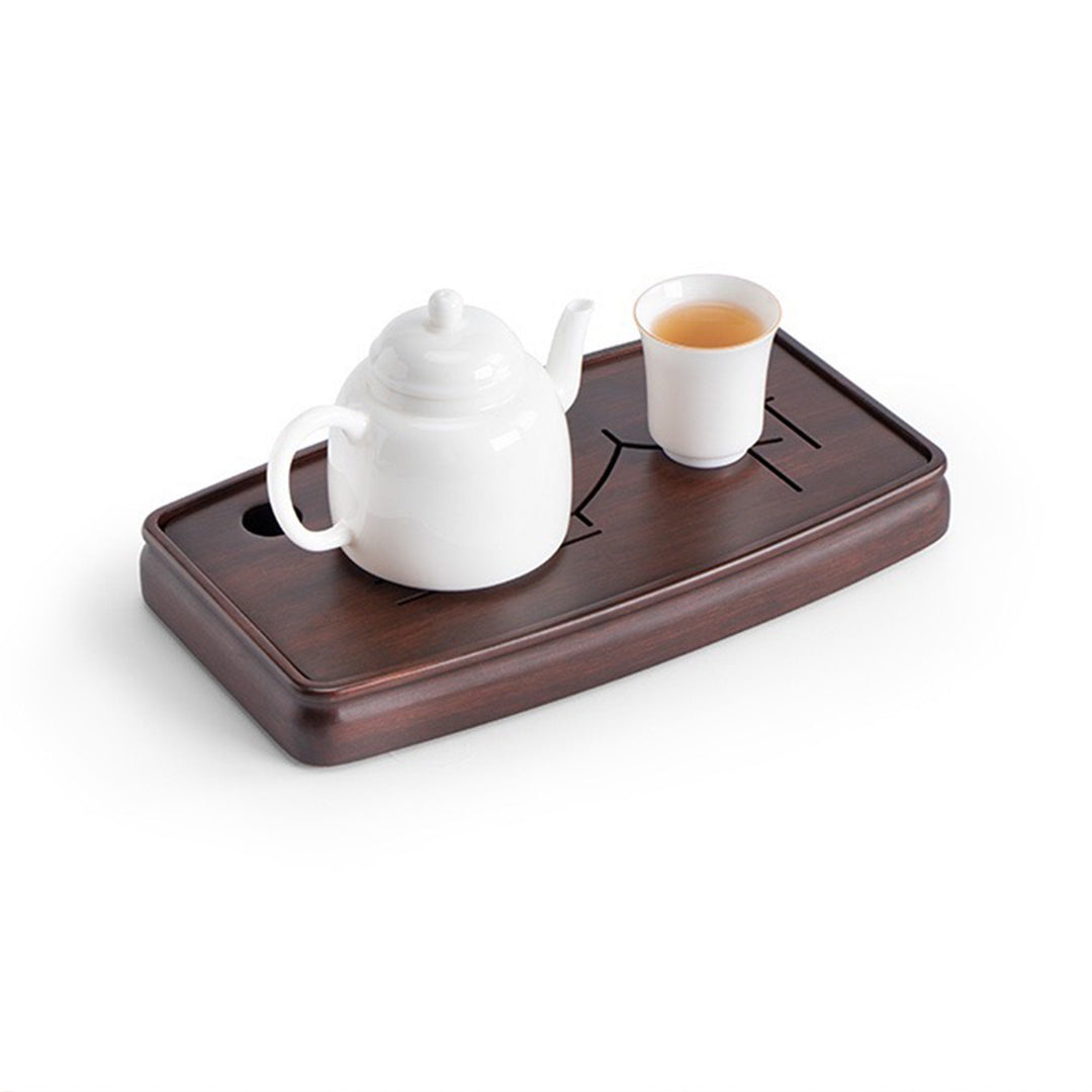 Vintage Bamboo tea tray with water storage | Dining decor - Teaware Space
