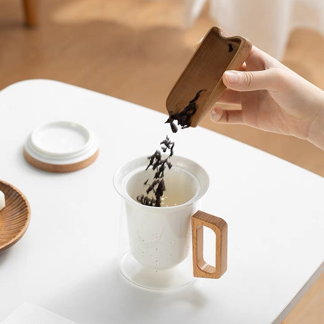 Glass Tea/coffee Mug with infuser | Hand-crafted cup - Teaware Space