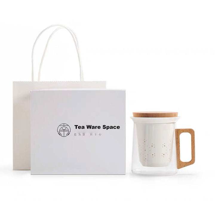 Glass Tea/coffee Mug with infuser | Hand-crafted cup - Teaware Space