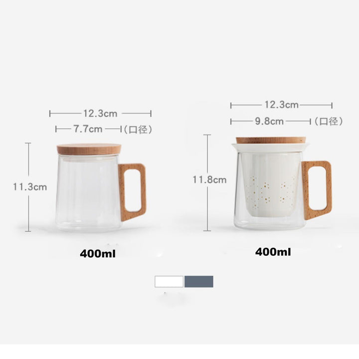 Glass Tea/coffee Mug with infuser | Hand-crafted cup - Teaware Space