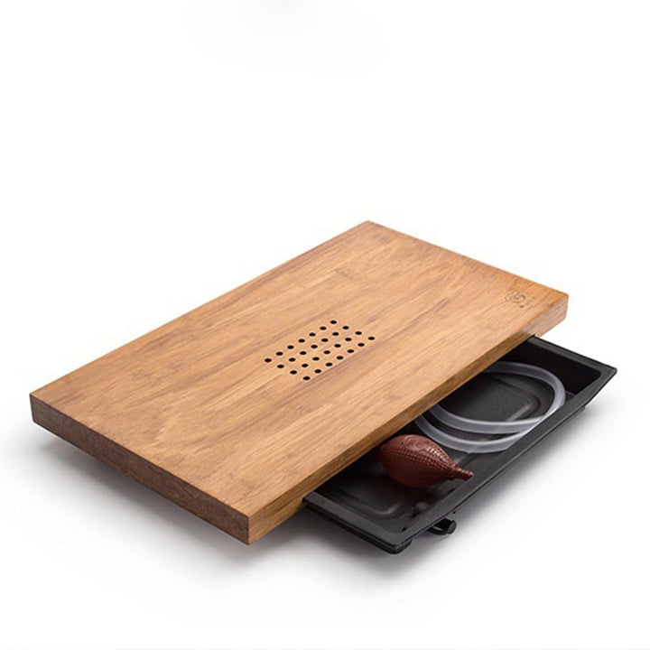 Natural Bamboo  tea tray with water storage - Teaware Space