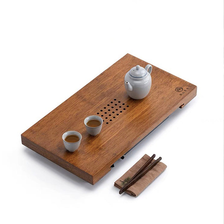 Natural Bamboo  tea tray with water storage - Teaware Space