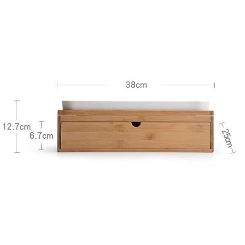 Multi-function Bamboo Tea tray with drawer storage | Housewarming gift ideas - Teaware Space